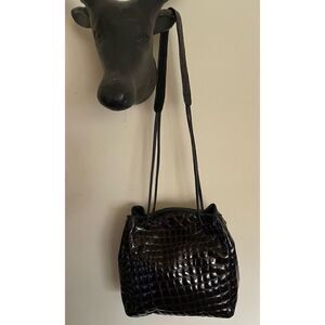 VNT JOANN PAGE Handmade  Patent Leather   Shoulder Handbag  leather lining